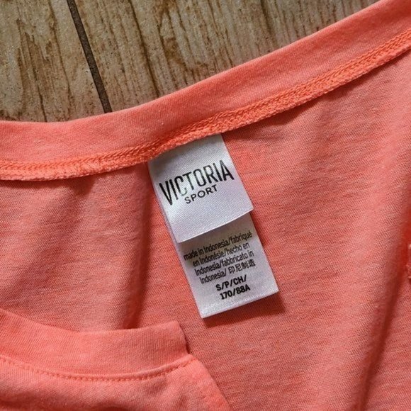 Victoria's Secret Sport Orange  Sleeveless front tie top, Size S - Picture 2 of 11